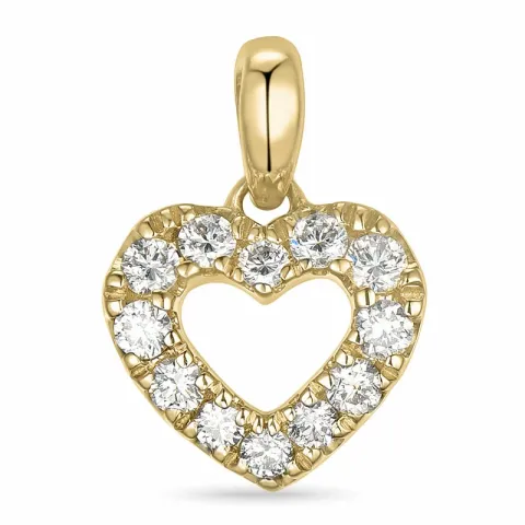 hjärta diamant hängen i 14 carat guld 0,206 ct