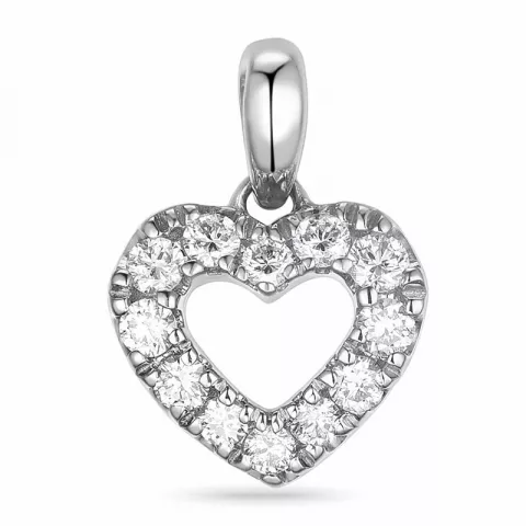 hjärta diamantberlocker i 14  carat vitguld 0,206 ct