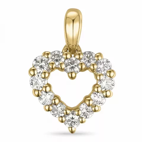 hjärta diamant hängen i 14  carat guld 0,264 ct