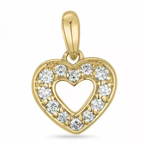 hjärta diamantberlocker i 14  carat guld 0,149 ct
