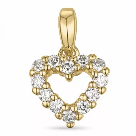 hjärta diamantberlocker i 14  carat guld 0,18 ct