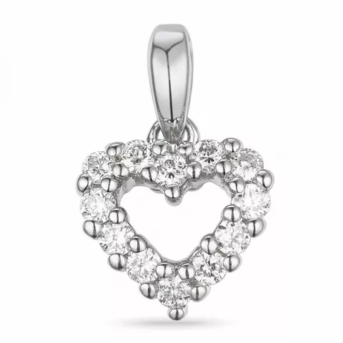 hjärta diamantberlocker i 14  carat vitguld 0,18 ct