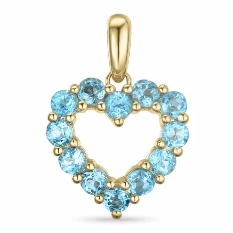 hjärta topas hängen i 14 carat guld 1,248 ct