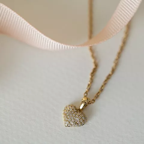 hjärta diamant hängen i 14  carat guld 0,288 ct