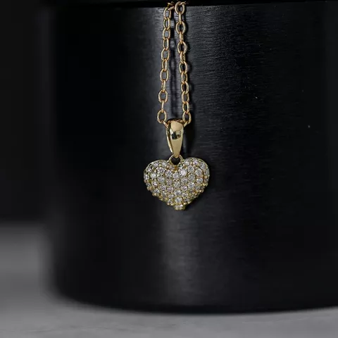 hjärta diamant hängen i 14  carat guld 0,288 ct