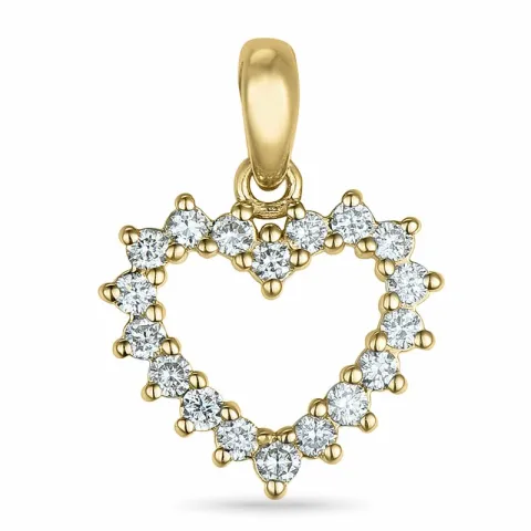hjärta diamant hängen i 14 carat guld 0,19 ct
