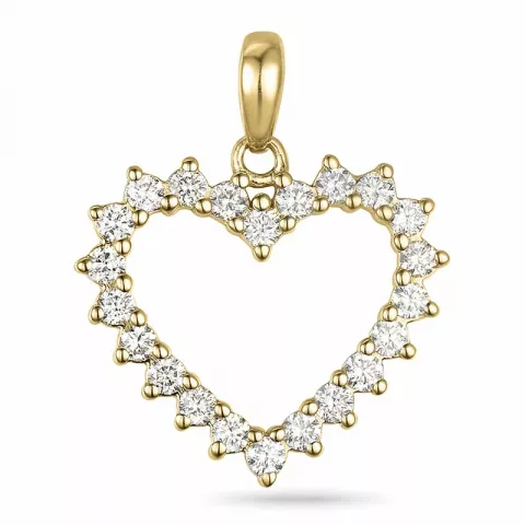hjärta diamant hängen i 14  carat guld 0,33 ct