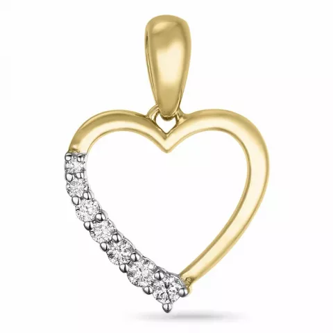 hjärta diamant hängen i 14  carat guld- och vitguld 0,115 ct