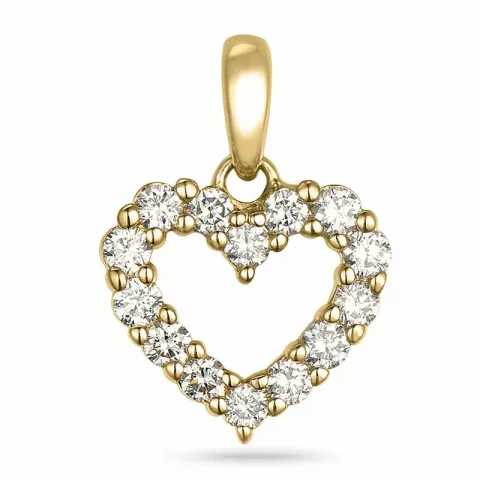 hjärta diamant hängen i 14  carat guld 0,25 ct