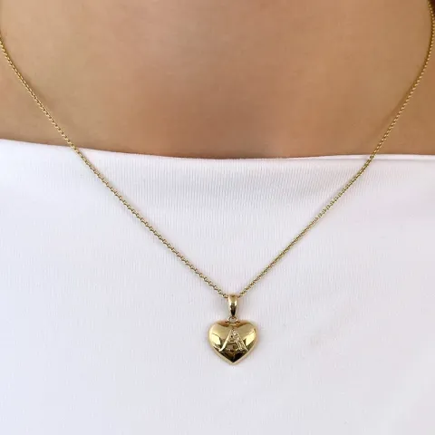 bokstav a diamant hängen i 14  carat guld 0,015 ct