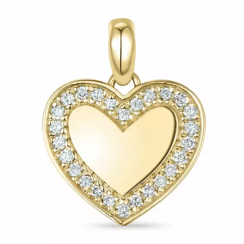 hjärta diamant hängen i 14  carat guld  0,113 ct
