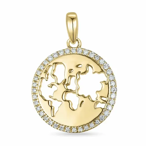 world diamant hängen i 14 carat guld 0,088 ct