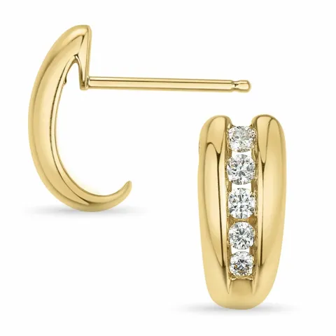 diamant creol i 14 karat guld med diamant