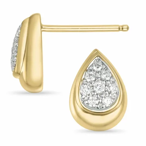 droppe briljiantöronringar i 14 karat guld med diamant 