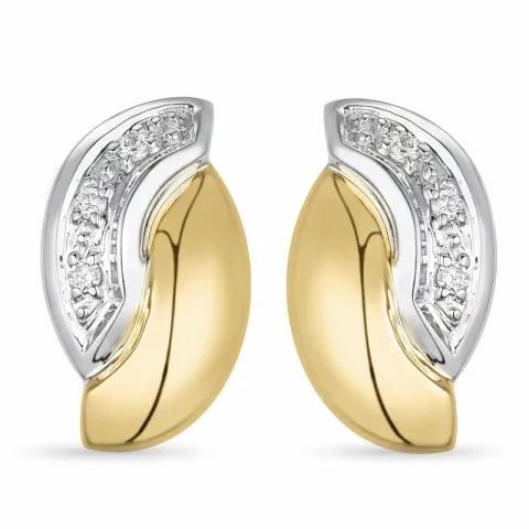 diamant örhängen i 14 karat guld och vitguld med diamant