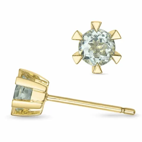 2 x 0,25 ct gröna ametist solitäreörhängestift i 14 karat guld med ametist