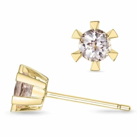 2 x 0,22 ct morganit solitäreörhängestift i 14 karat guld med morganit