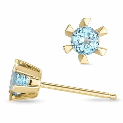 2 x 0,22 ct topas solitäreörhängestift i 14 karat guld med topas