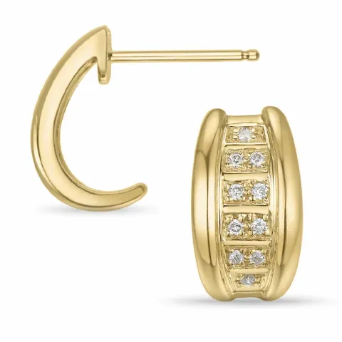 briljant halvcreol i 14 karat guld med diamant