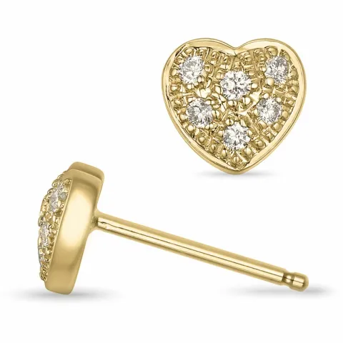 hjärta briljiantöronringar i 14 karat guld med diamant