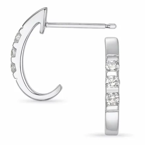 diamant halvcreol i 14 karat vitguld med diamant