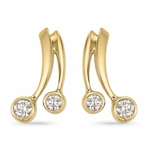 nyckel diamant örhängen i 14 karat guld med diamant