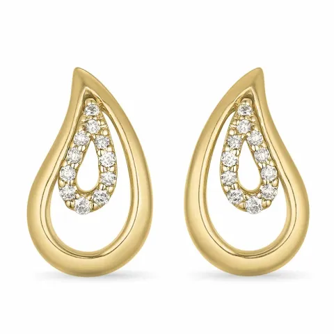 droppe diamant örhängen i 14 karat guld med diamant
