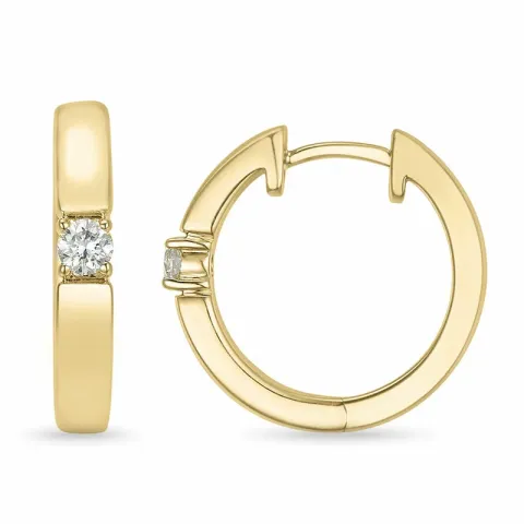 17 mm diamant creol i 14 karat guld med diamant