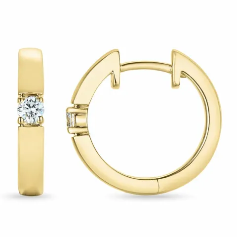 17 mm diamant creol i 14 karat guld med diamant