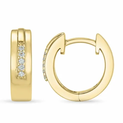 14 mm diamant creol i 14 karat guld med diamant