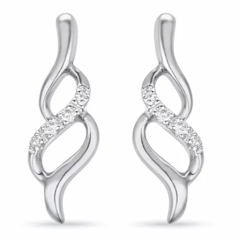 diamant örhängen i 14 karat vitguld med diamant 