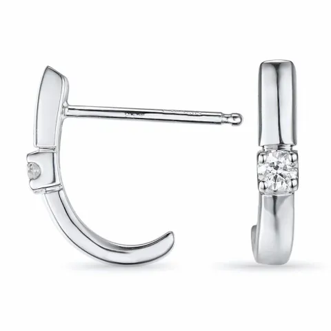 diamant halvcreol i 14 karat vitguld med diamant 