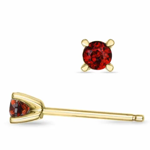 2 x 0,14 ct Kollektionsprov granat solitäreörhängestift i 14 karat guld med granat