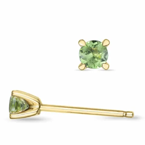 2 x 0,12 ct peridot solitäreörhängestift i 14 karat guld med peridot