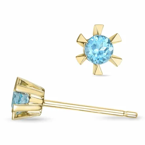 2 x 0,14 ct topas solitäreörhängestift i 14 karat guld med topas