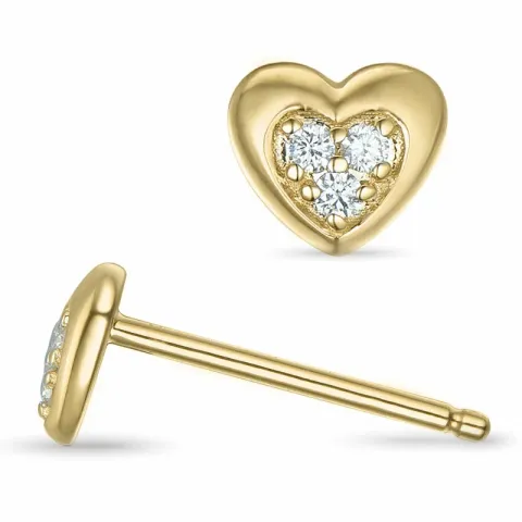 hjärta briljiantöronringar i 14 karat guld med diamant