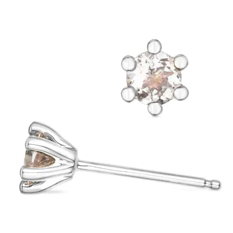 2 x 0,22 ct morganit solitäreörhängestift i 14 karat vitguld med morganit