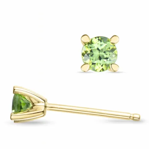 2 x 0,23 ct peridot solitäreörhängestift i 14 karat guld med peridot