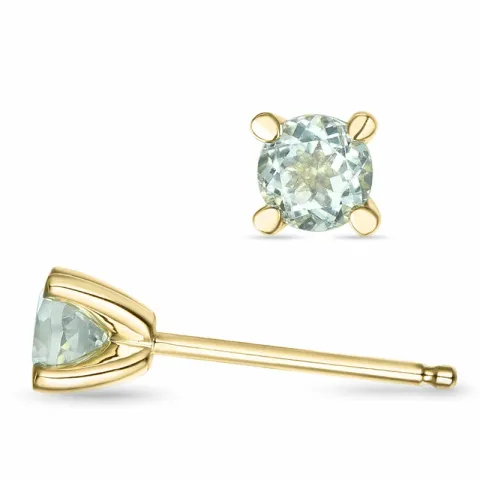2 x 0,25 ct gröna ametist solitäreörhängestift i 14 karat guld med ametist