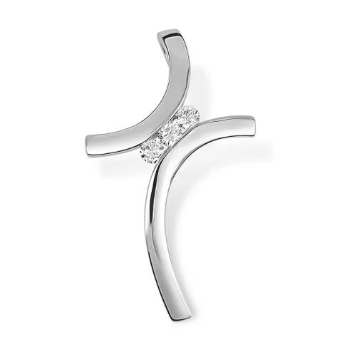 Kors hängen i 14 karat vitguld