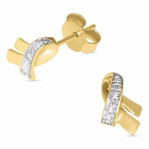 rosett briljiantöronringar i 14 karat guld med rhodium med diamant