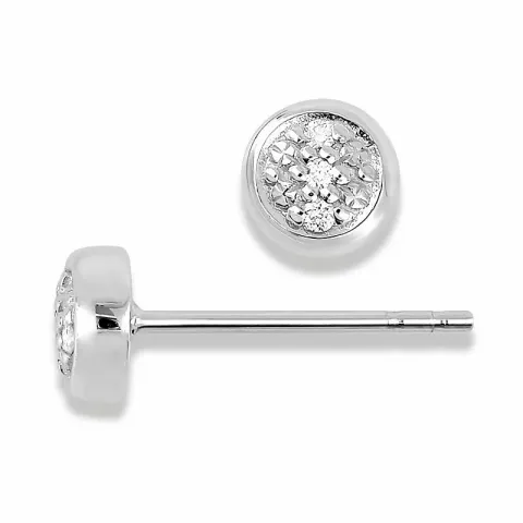 runda briljiantöronringar i 14 karat vitguld med diamant