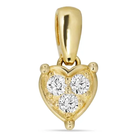 hjärta hängen i 14 carat guld 0,102 ct