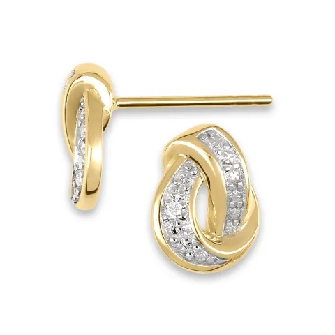 diamantörhängen i 14 karat guld med rhodium med diamant