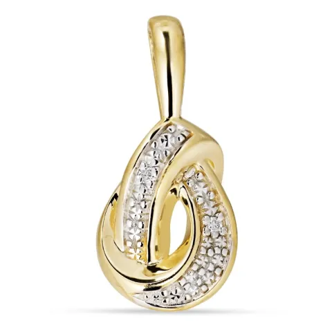 diamantberlocker i 14 carat guld med rodium 0,01 ct