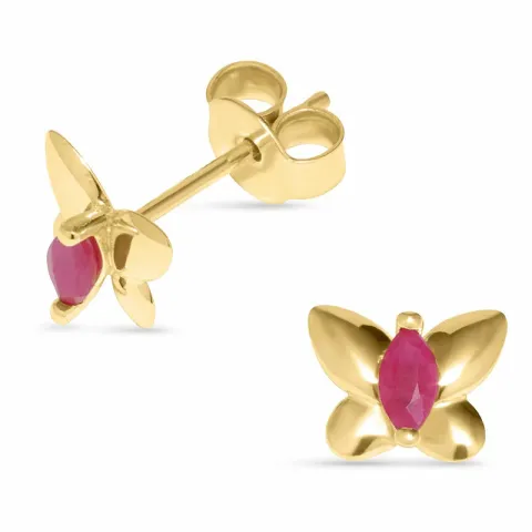 fjärilar örhängen i 14 karat guld med 