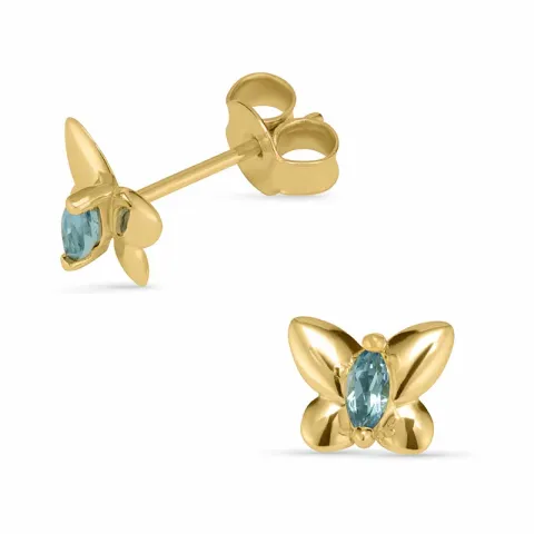 fjärilar örhängen i 14 karat guld med 