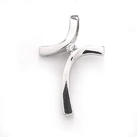 Kors hängen i 14 karat vitguld
