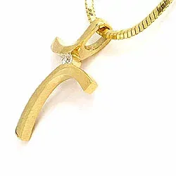 Kors hängen i 14 karat guld
