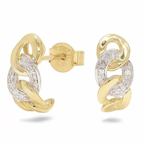 Panzer diamant halvcreol i 14 karat guld med rhodium med diamant